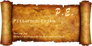 Pittersch Erika névjegykártya